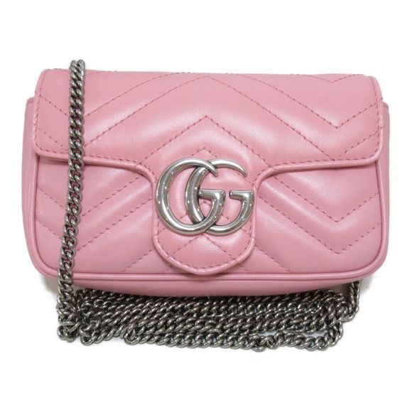 Gucci GG Marmont Quilted Leather Mini Bag Leather Pink - Picture 1 of 7